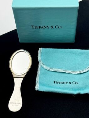 Vtg Tiffany & Co Makeup Folding Purse Mirror Compact 925 Sterling Silver Box Dus